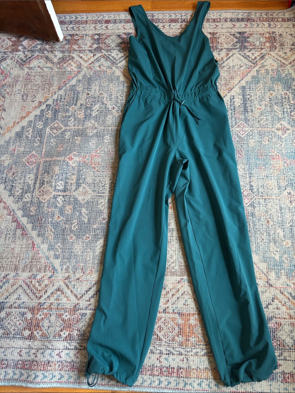 Mondetta Teal Sleeveless Drawstring Jumpsuit